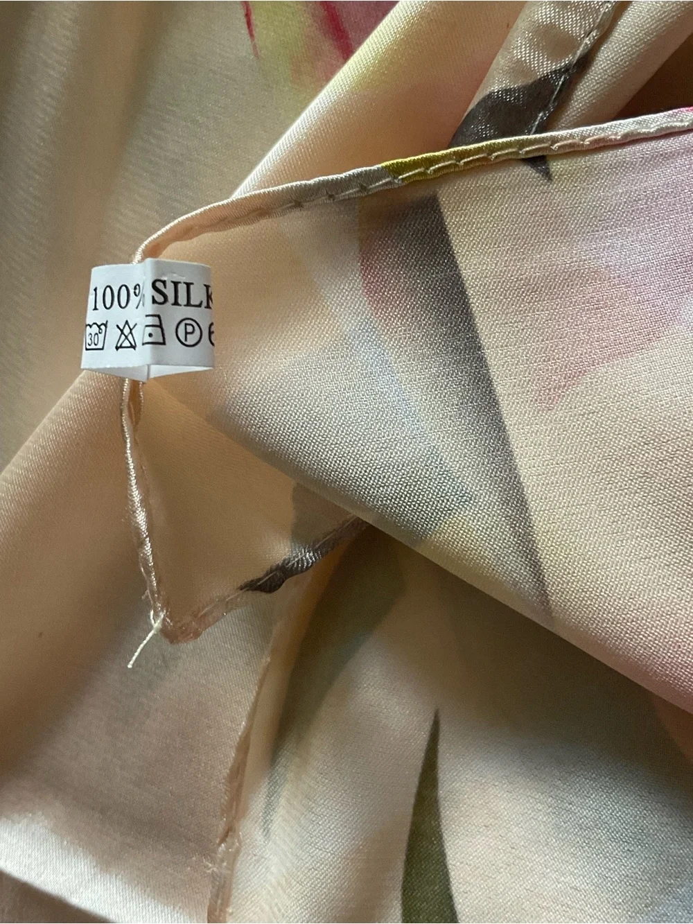 Large Floral Satiny Silk scarf